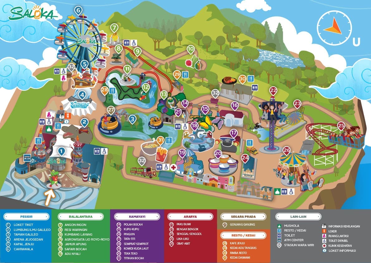 Peta wahana Saloka Theme Park