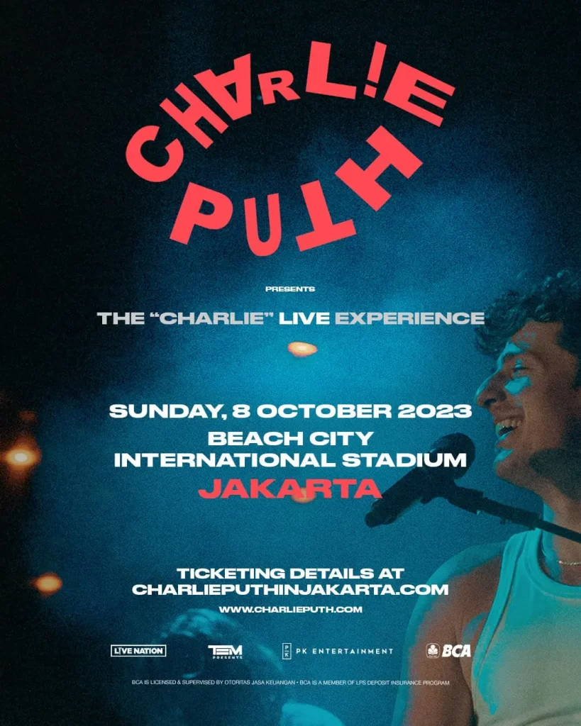 Event Update Oktober 2023: Konser Musik- Charlie Puth Konser Jakarta