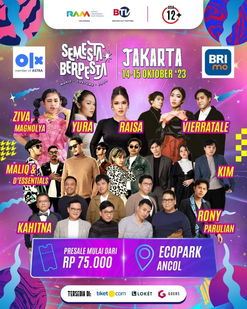Jadwal Event Musik Jakarta Oktober 2023- Semesta Berpesta