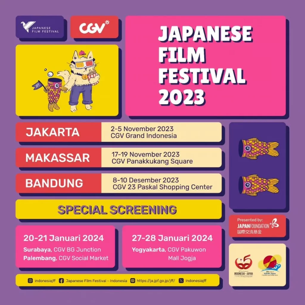Jadwal event jepang oktober-november - Japanese Film Festival 2023