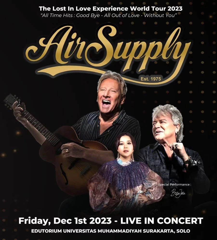 Harga Tiket konser Air Supply “The Lost In Love Experience World Tour 2023”