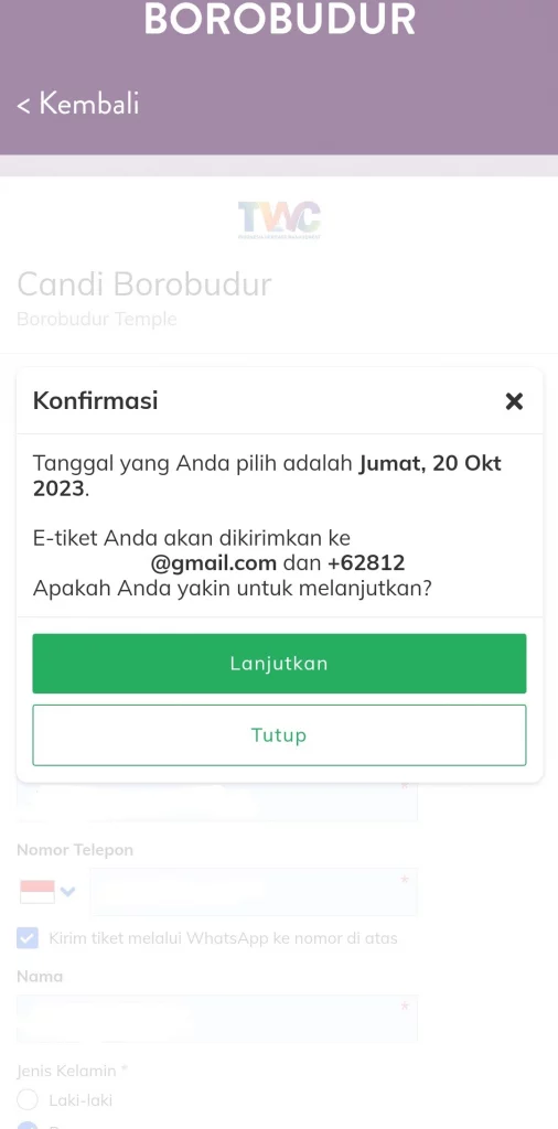 Cara beli tiket naik candi borobudur