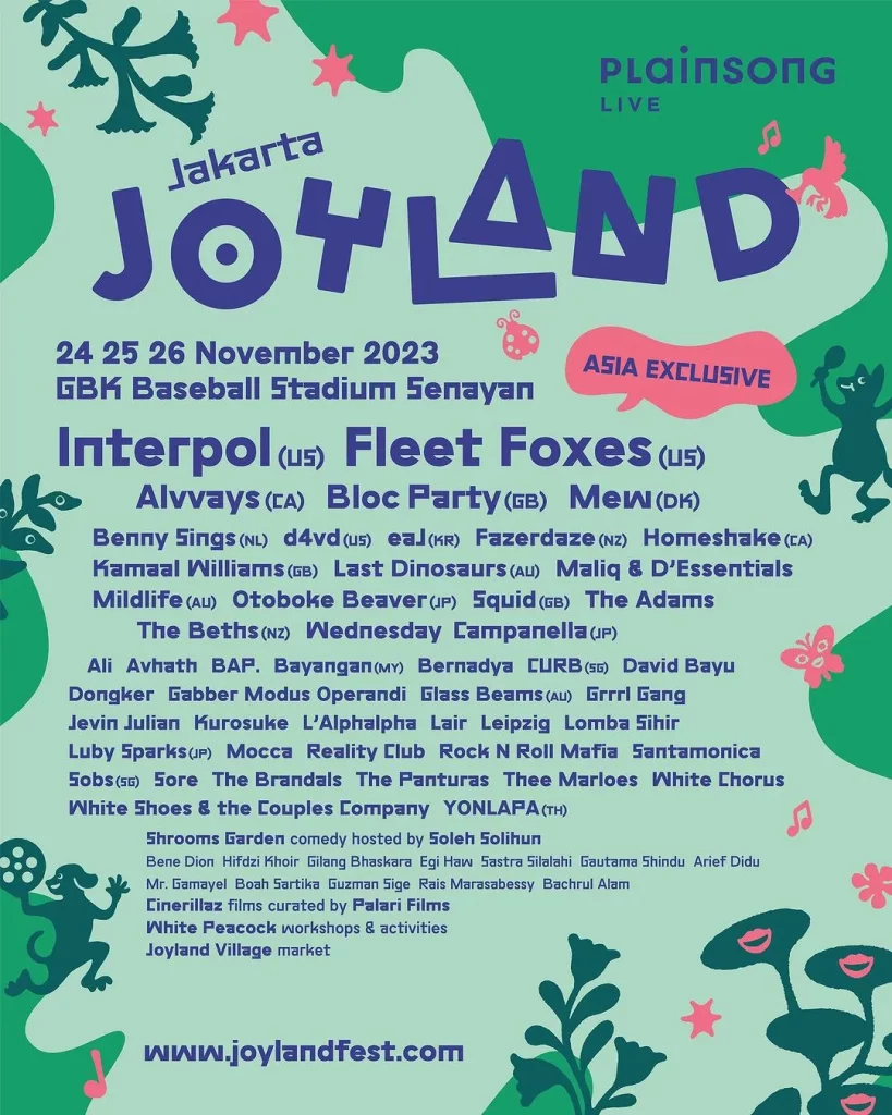 Event Jakarta di November 2023 - Festival Musik -Joyland Festival Jakarta