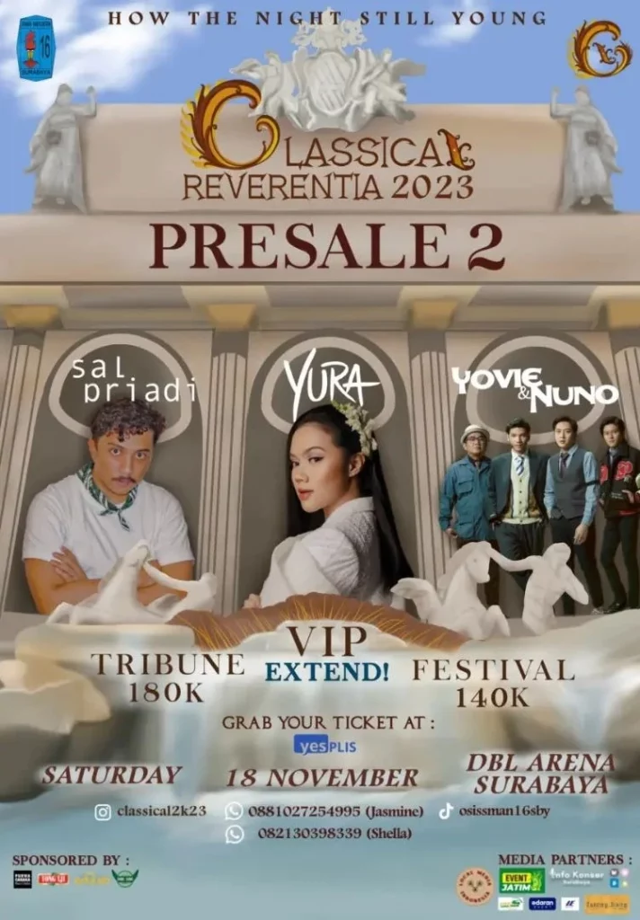 Jadwal Event Surabaya November 2023-C;assical Reverentia 2023 (Sal Priadi, Yura)