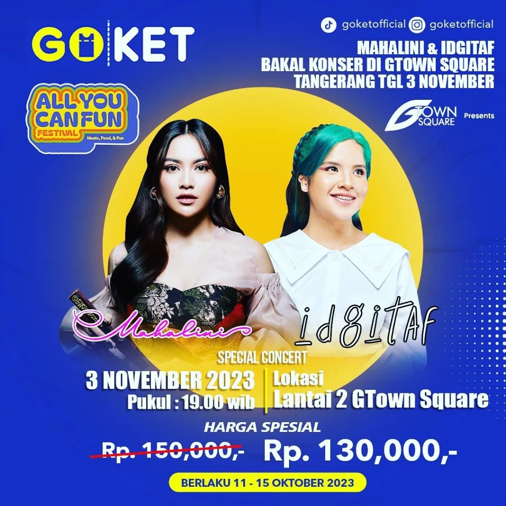 Event Tangerang November 2023- Mahalini &Idgitaf