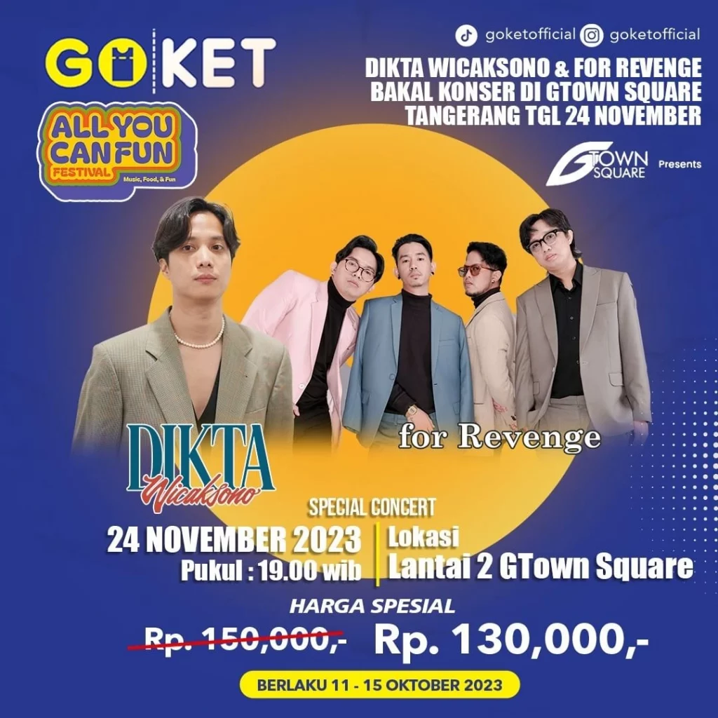 All You Can Fun Festival: Dikta & For Revenge, event tangerang november 2023