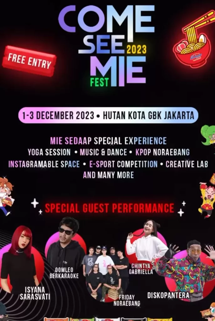 come see mie fest 2023- Event Gratis Jakarta