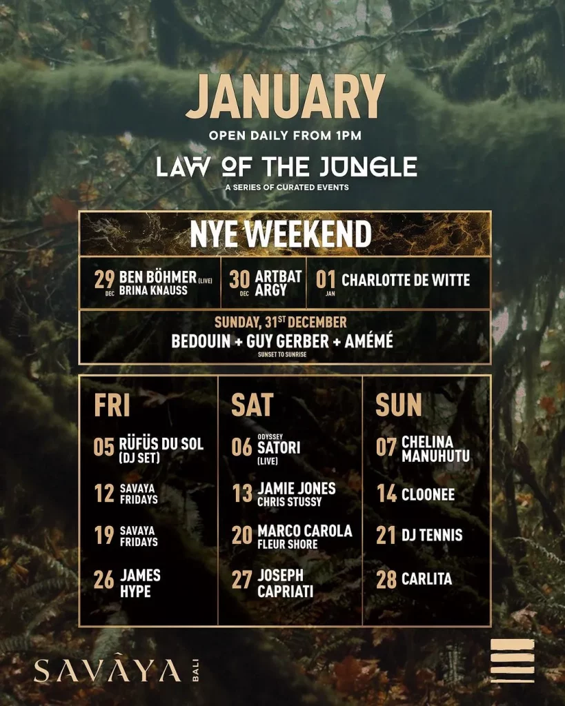 Jadwal Event Awal Tahun Bali- LAW OF THE JUNGLE