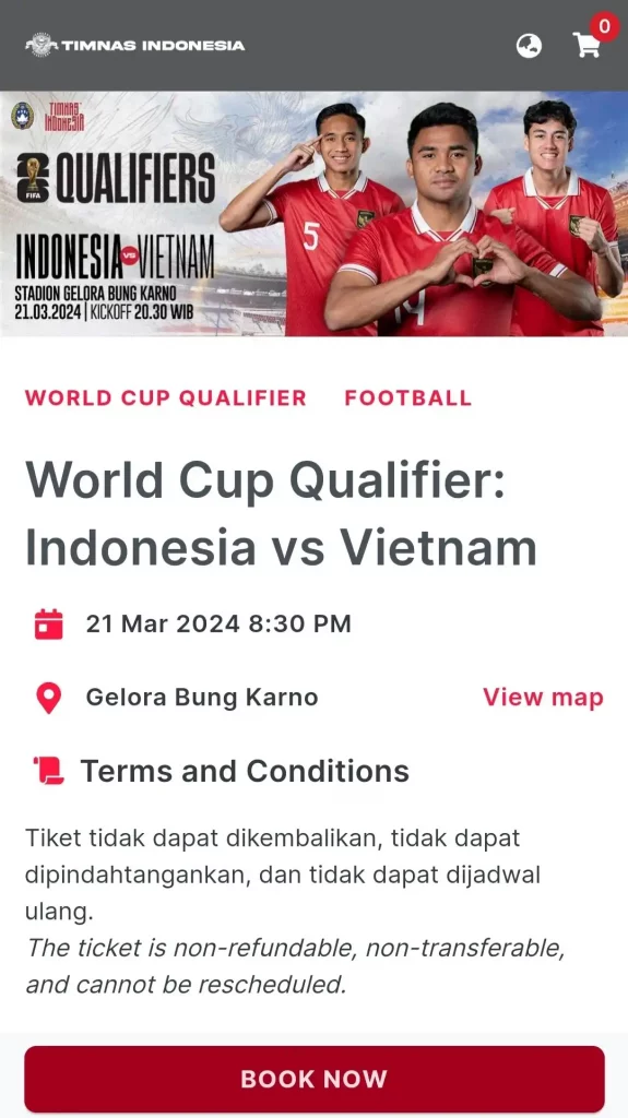 Cara Beli Tiket Pertandingan Indonesia vs Vietnam