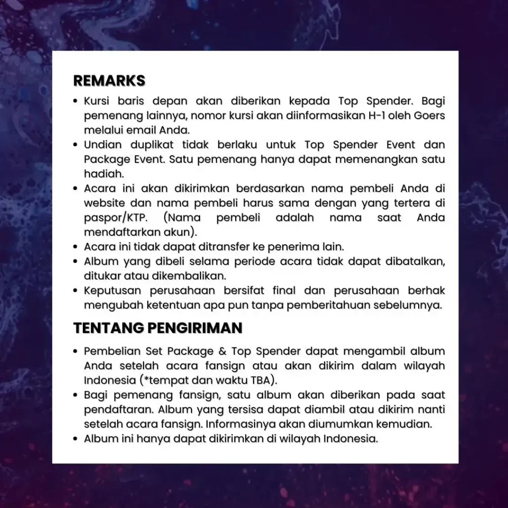 Ketentuan Penting Fansign DK iKON di Jakarta