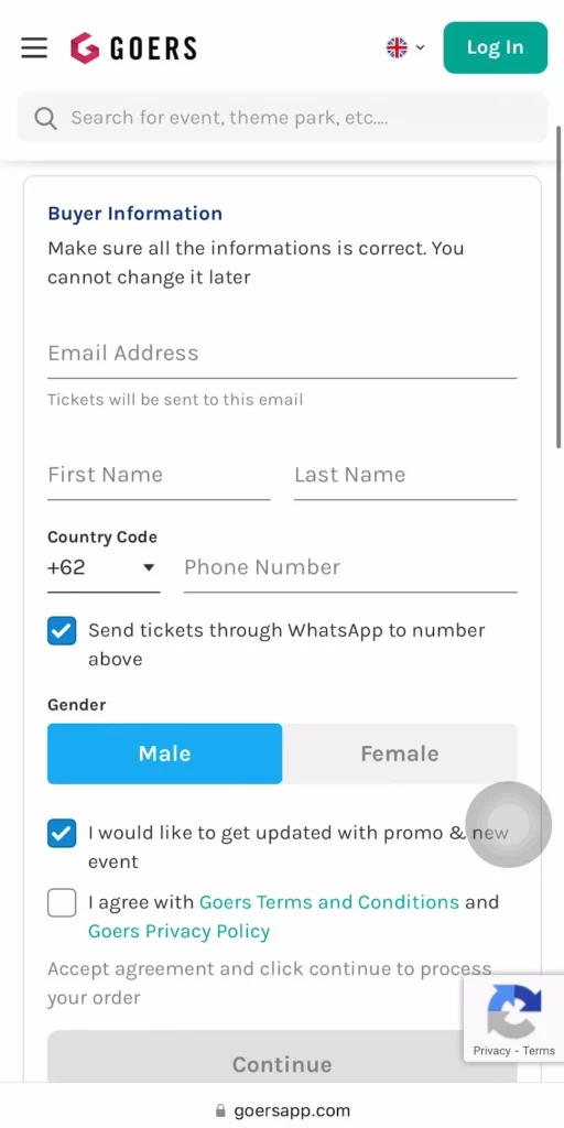 Pilih kursi sendiri di event seru