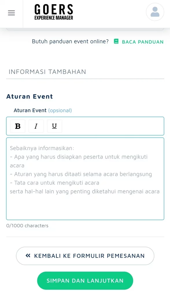 Tambahkan informasi tambahan