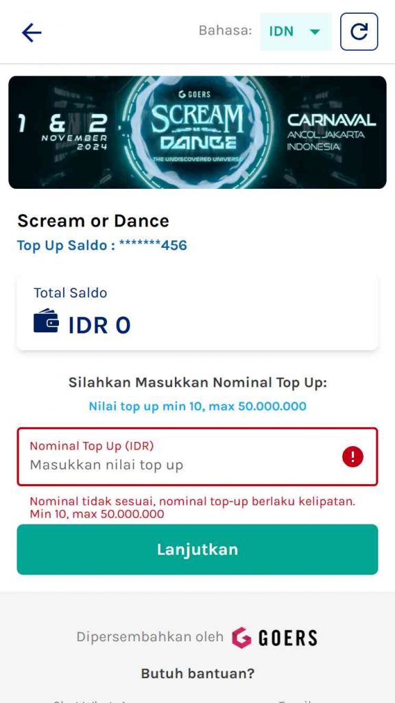 Lanjutkan pembayaran