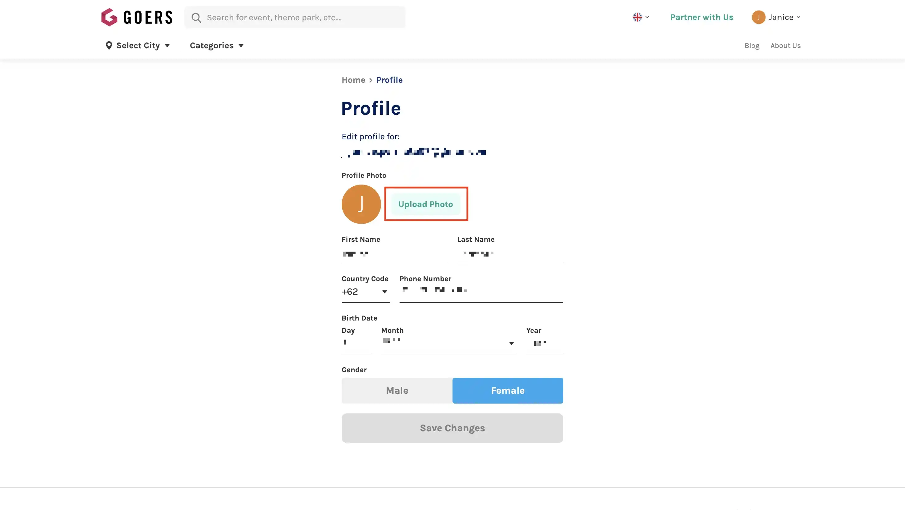 Gimana cara ubah foto profil di GOERS?